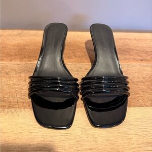 Rebecca Minkoff Glossy Black Slide Mules